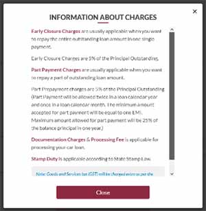 Information about charges