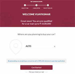 Pre-qualified car loan offer