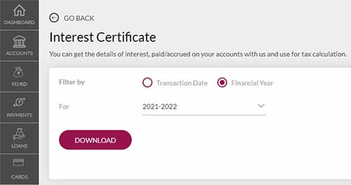 Axis Interest Certificate