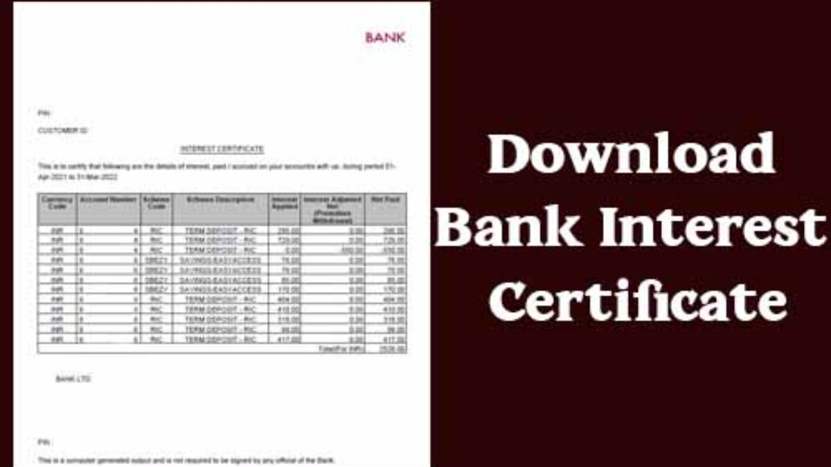 How to Download Bank Interest Certificate Online » Reveal That