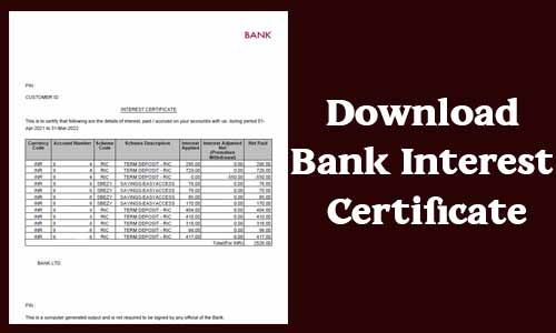 Download Bank Interest Certificate