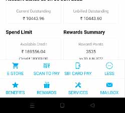 SBI Card app more