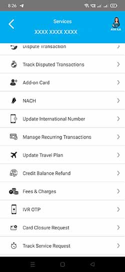 SBI Card App Services