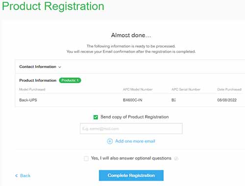 Confirm Registration