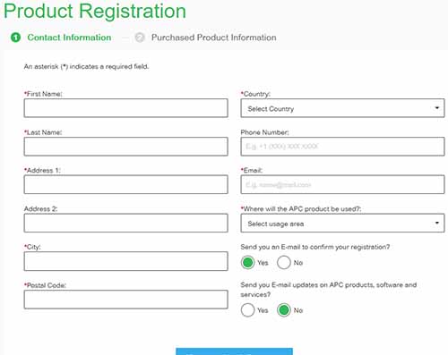 APC Product Registration