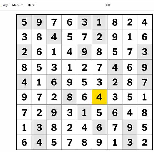 Sudoku Hard 060922