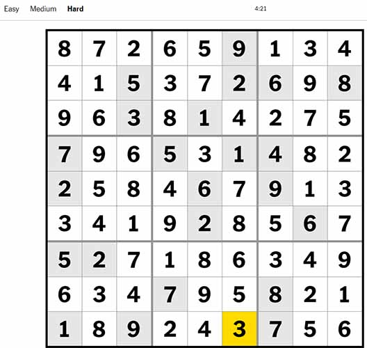Sudoku Hard 070922