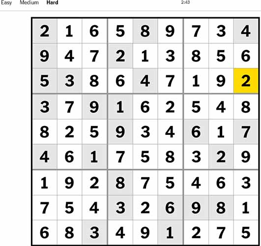 NYT Sudoku Hard 170922