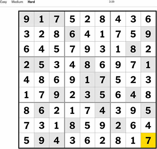 Sudoku Hard 260922