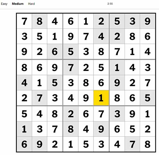 Medium Sudoku 050922