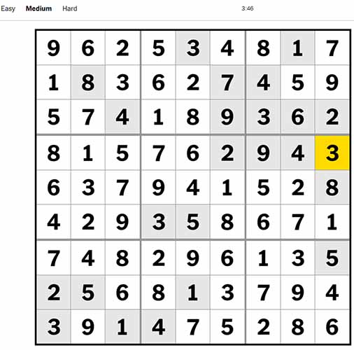 Sudoku Medium 060922