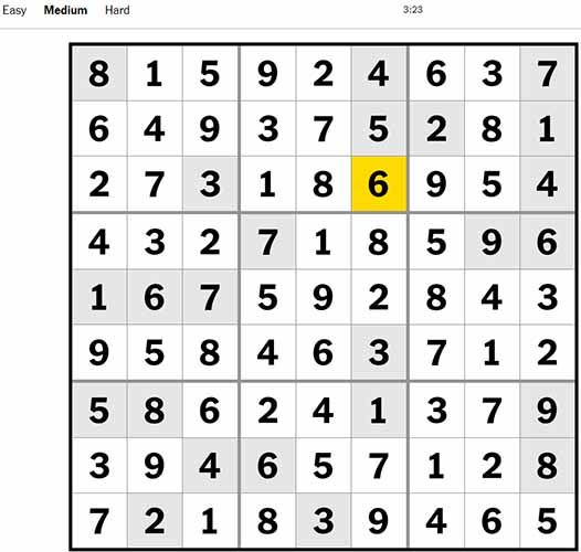 Sudoku Medium 150922