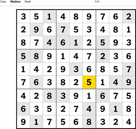 Sudoku Medium 230922