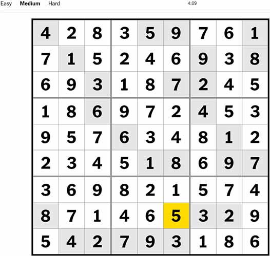 Sudoku Medium 260922
