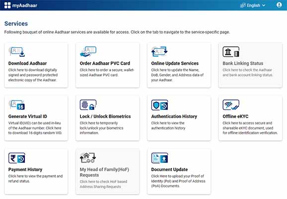 myAadhaar Services