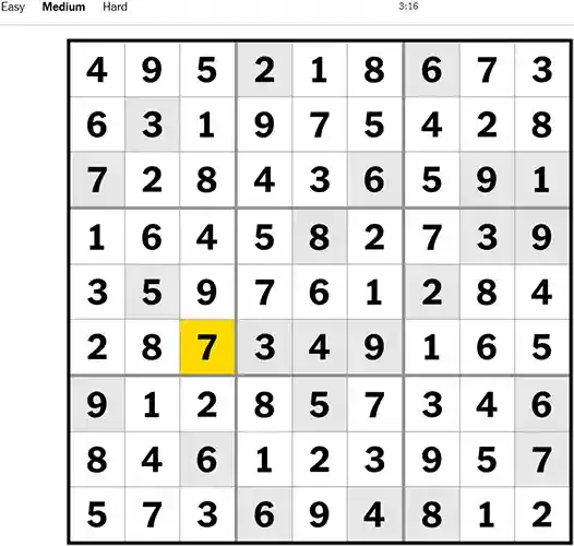 NYT Sudoku Medium 061022