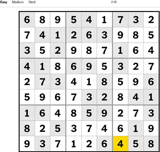 NYT Sudoku 171022 Easy