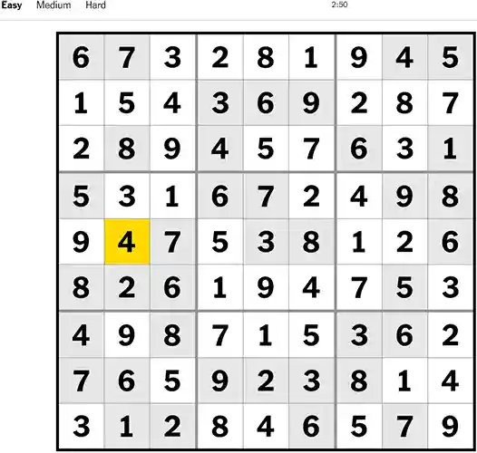 NYT Sudoku Easy 071022