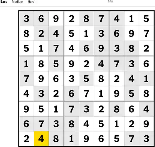 NYT Sudoku Easy 111022