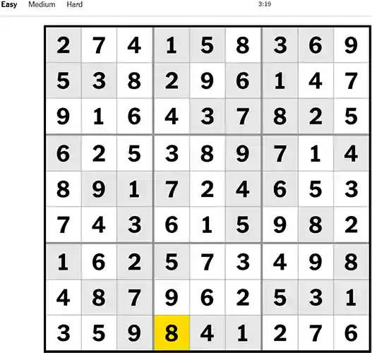 Nyt Sudoku Easy 141022