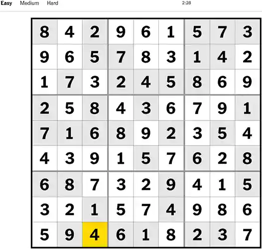 Nyt Sudoku Easy 191022