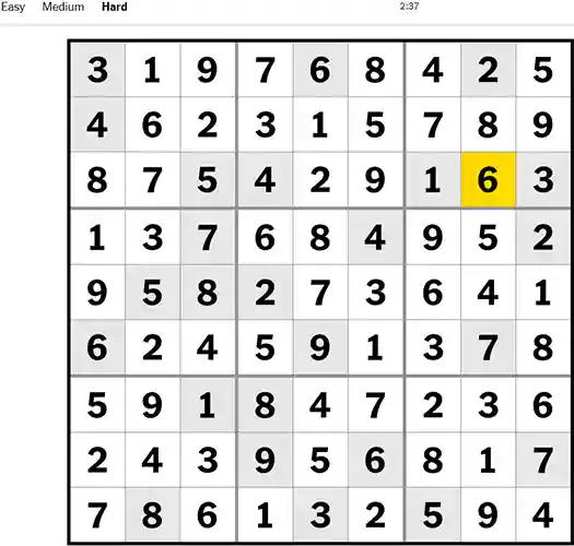 NYT Sudoku Hard 091022