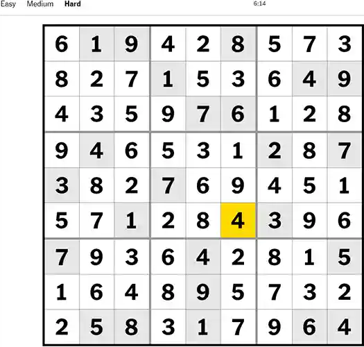 NYT Sudoku Hard 101022