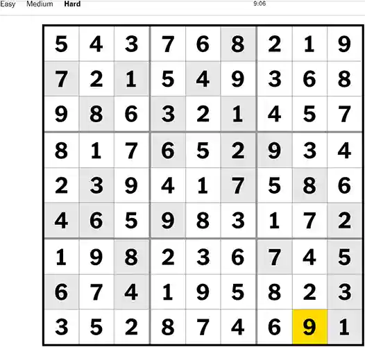 NYT Sudoku Hard 111022