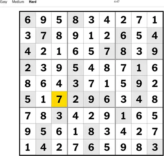 Nyt Sudoku Hard 151022