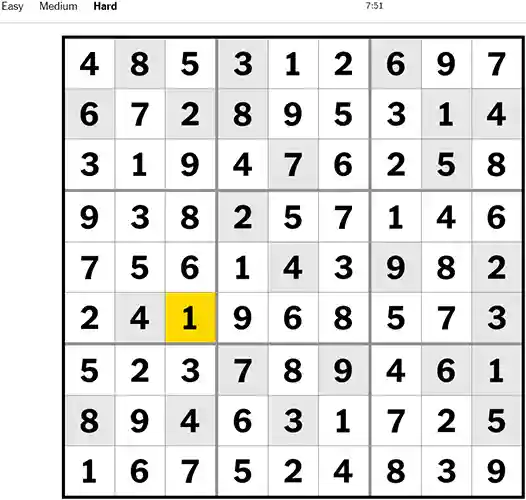 Nyt Sudoku Hard 181022