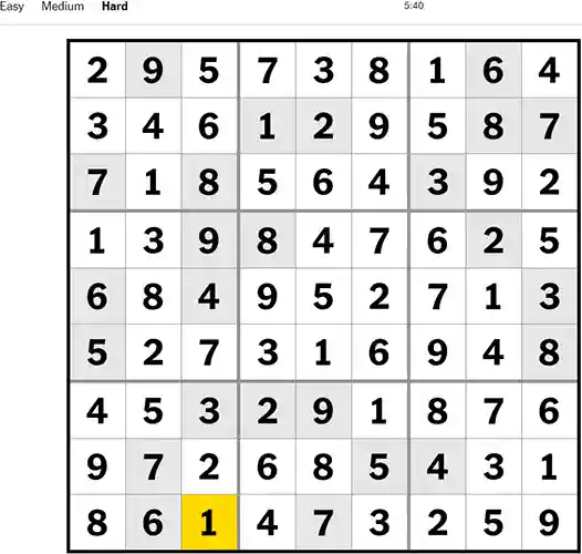 Nyt Sudoku Hard 211022