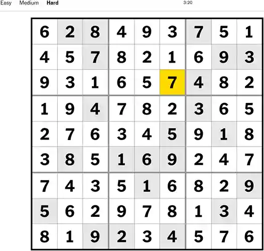 NYT Sudoku Hard 241022
