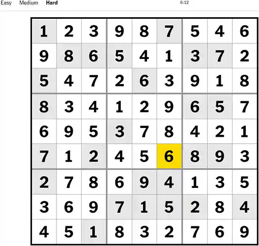 NYT Sudoku Hard 251022