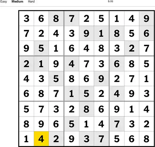 Nyt Sudoku Medium 201022