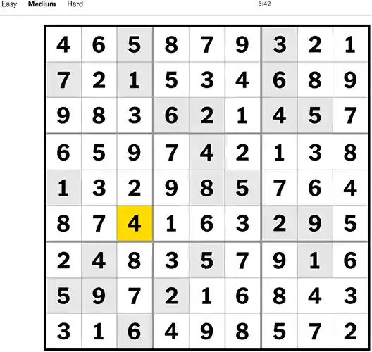 NYT Sudoku Medium 271022