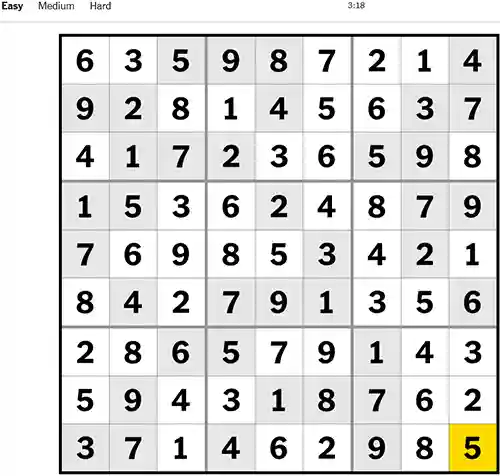 NYT Sudoku Easy 041122