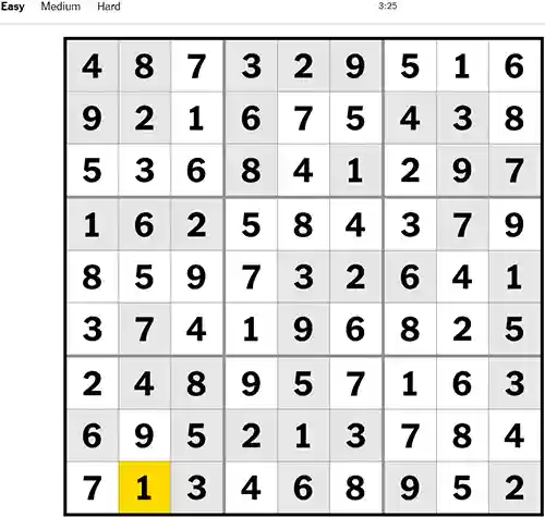 NYT Sudoku Easy 051122