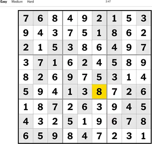NYT Sudoku Easy 231122