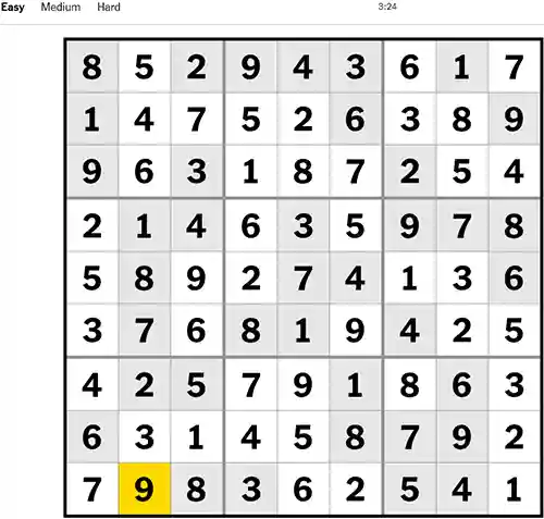 NYT Sudoku Easy 251122