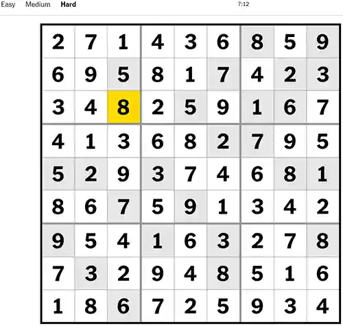 NYT Sudoku Hard 031122