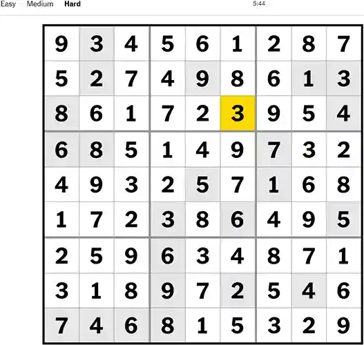 NYT Sudoku Hard 061122