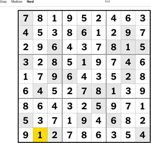 NYT Sudoku Hard 091122