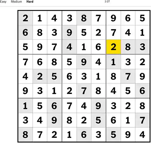 NYT Sudoku Hard 101122