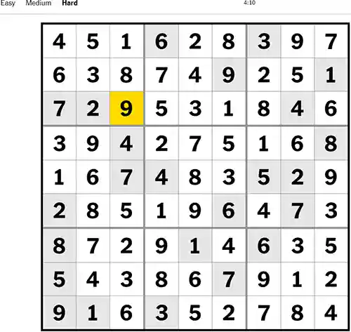 NYT Sudoku Hard 111122