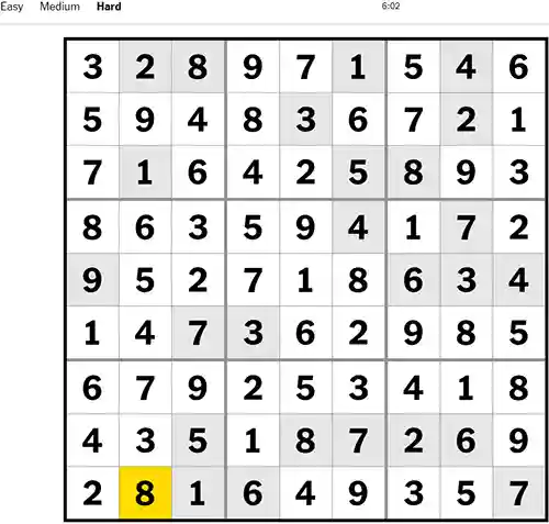 NYT Sudoku Hard 131122
