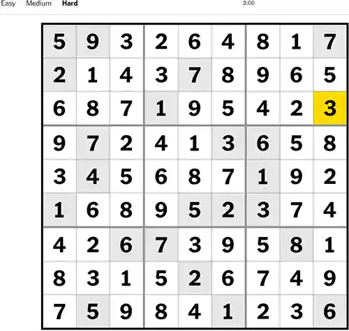 NYT Sudoku Hard 181122