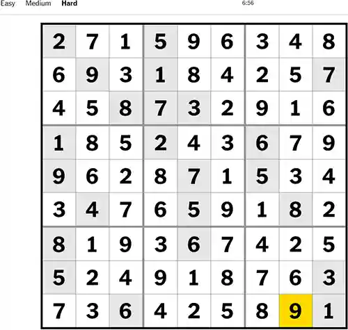 NYT Sudoku Hard 211122