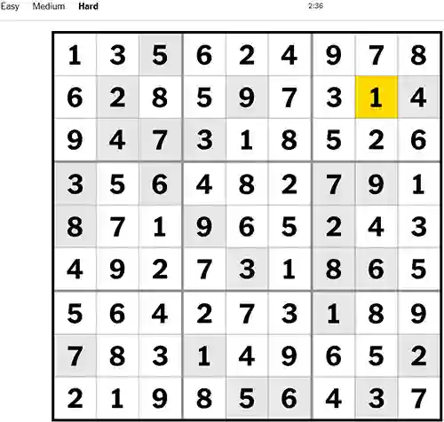 NYT Sudoku Hard 281122