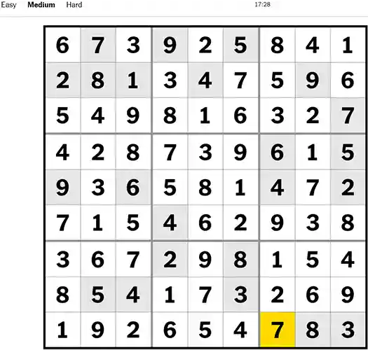 NYT Sudoku Medium 021122