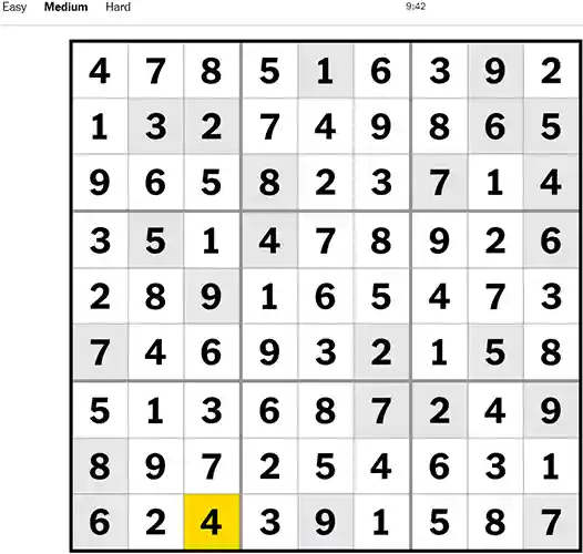 NYT Sudoku Medium 071122